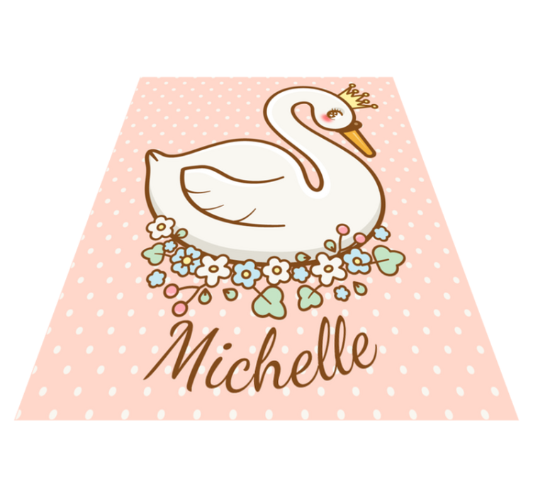 Vinyl teppich mit namen personalisierte schwäne - TenStickers