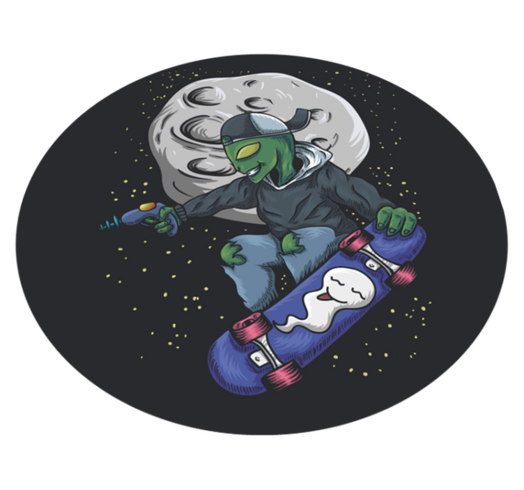 Vinyl Teppich kindlich skateboard außerirdischer - TenStickers