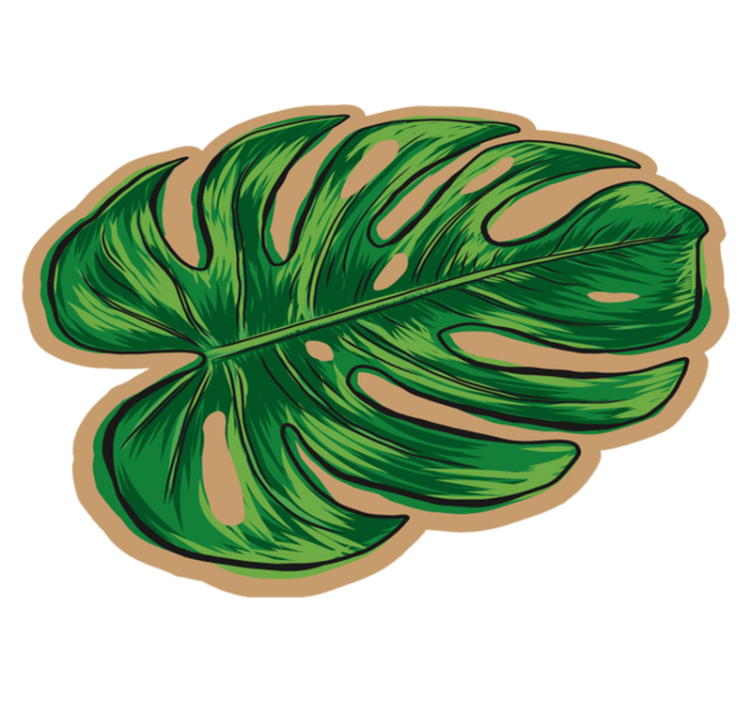 Vinylteppich Blumen Monstera form lassen - TenStickers