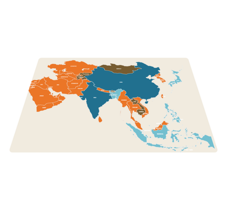 Vinylteppich Weltkarte Karte von asien - TenStickers