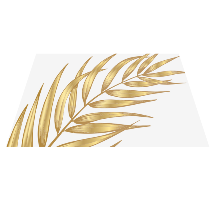 Vinylteppich Blumen Goldenes palmblatt - TenStickers