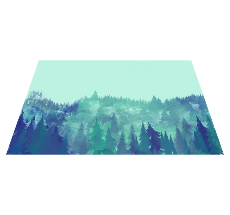 Vinyl Teppich Natur üppiger grüner wald - TenStickers