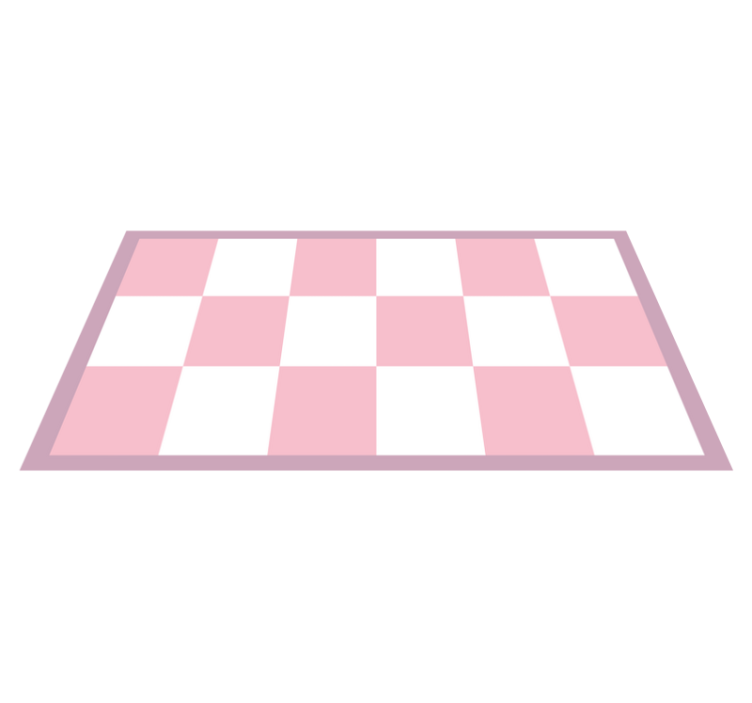 Vinylteppich geometrisch Rosa und weiße quadrate - TenStickers