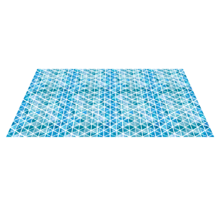 Vinyl Teppich geometrisch blaues dreieckmuster - TenStickers