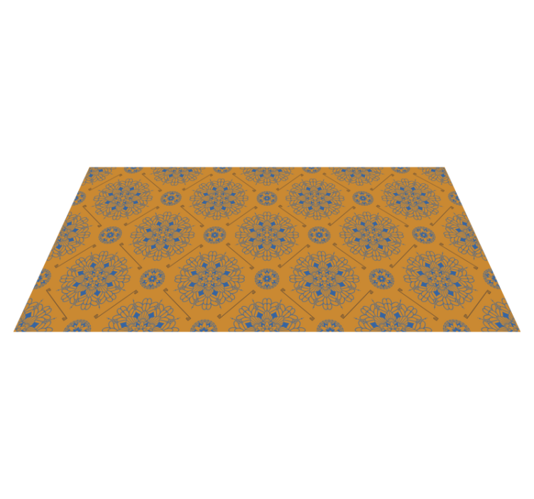 Vinyl Teppich Mandala anmutiger orangefarbener stil - TenStickers