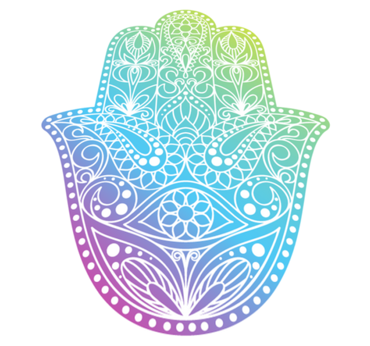Vinyl Teppich Mandala farbverlauf hand der fatima - TenStickers
