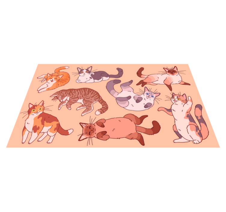 Vinyl teppich tiere mit katzenmotiven - TenStickers