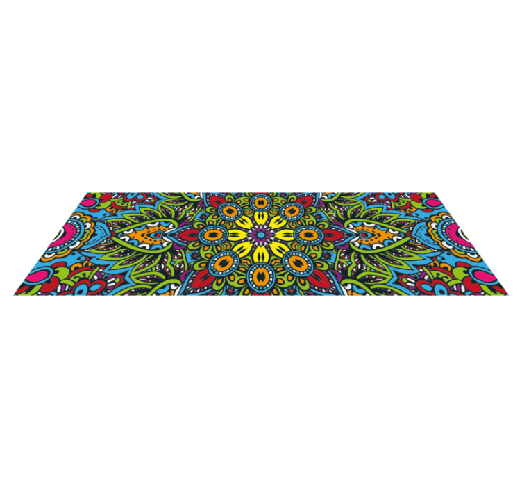 Vinyl Teppich Mandala lebendige blumenmuster - TenStickers