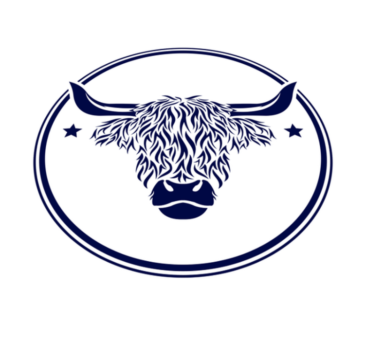 Vinyl Teppich Tiere hochlandkuh-emblem - TenStickers