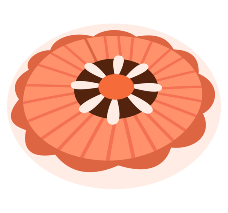 Vinyl Teppich Blumen florales kreisförmiges element - TenStickers