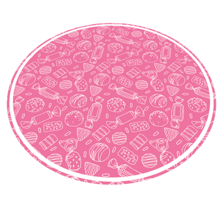 Vinyl Teppich kindlich cadny rosa muster - TenStickers