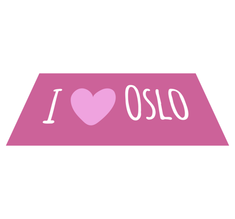 Vinyl Teppich Text ich liebe oslo pink design - TenStickers