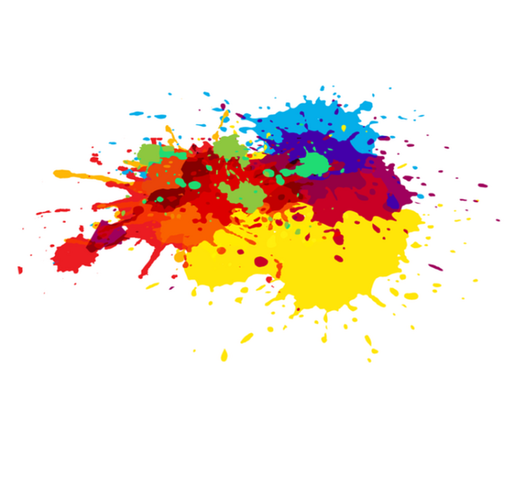 Vinyl Teppich kindlich bunte spritzkunst - TenStickers