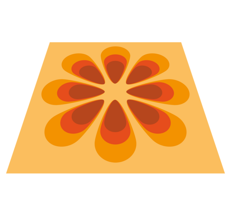 Vinylteppich Blumen 70er jahre einzelne blume - TenStickers