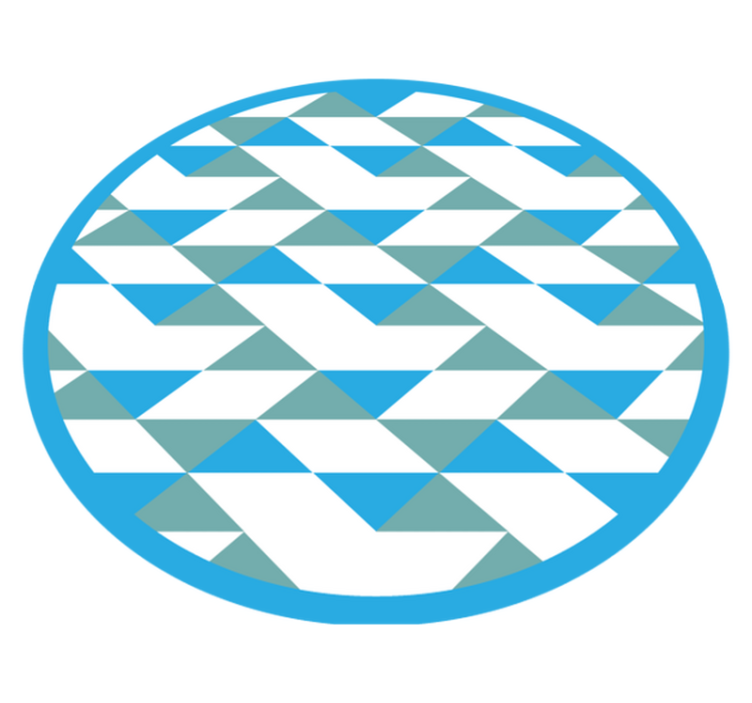 Vinyl Teppich geometrisch blaue und grüne elemente - TenStickers