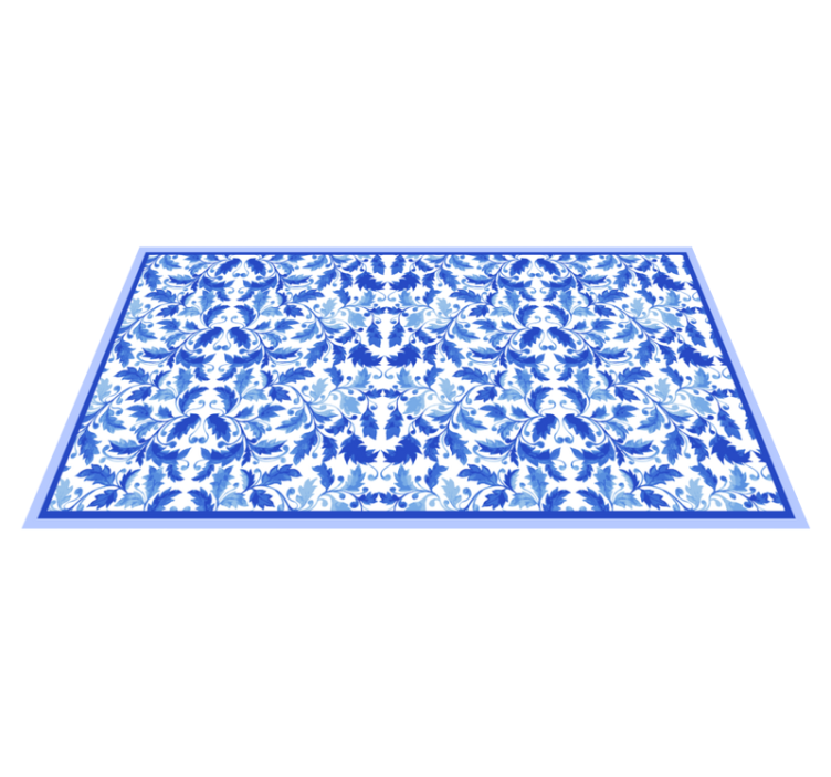 Vinyl Teppich Textur blaue blumenmuster - TenStickers