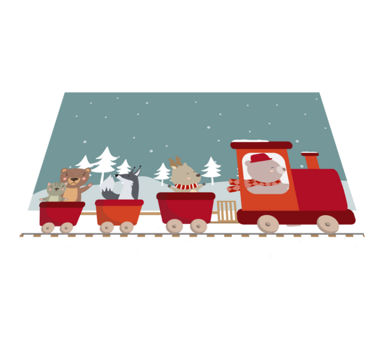 Vinyl Teppich kindlich tierzug-abenteuer - TenStickers