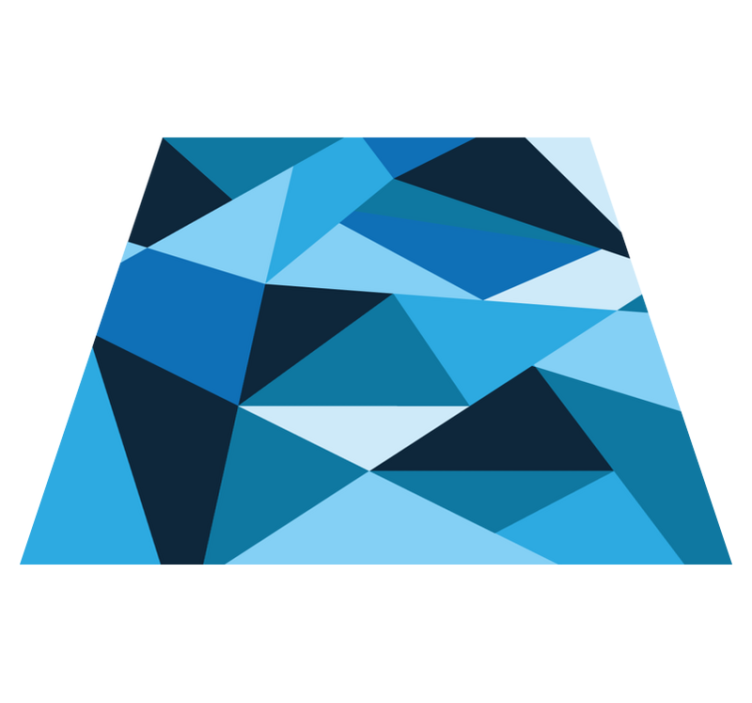 Vinyl Teppich geometrisch dreieckige blaue muster - TenStickers