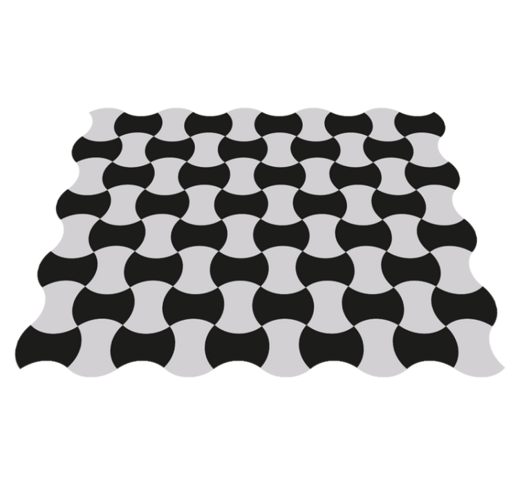 Vinyl Teppich geometrisch schwarz-weiß-kurven - TenStickers