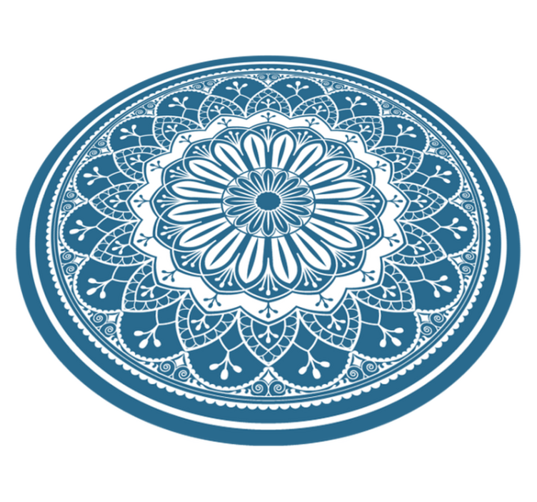 Vinylteppich Mandala Großes mandala auf blau - TenStickers