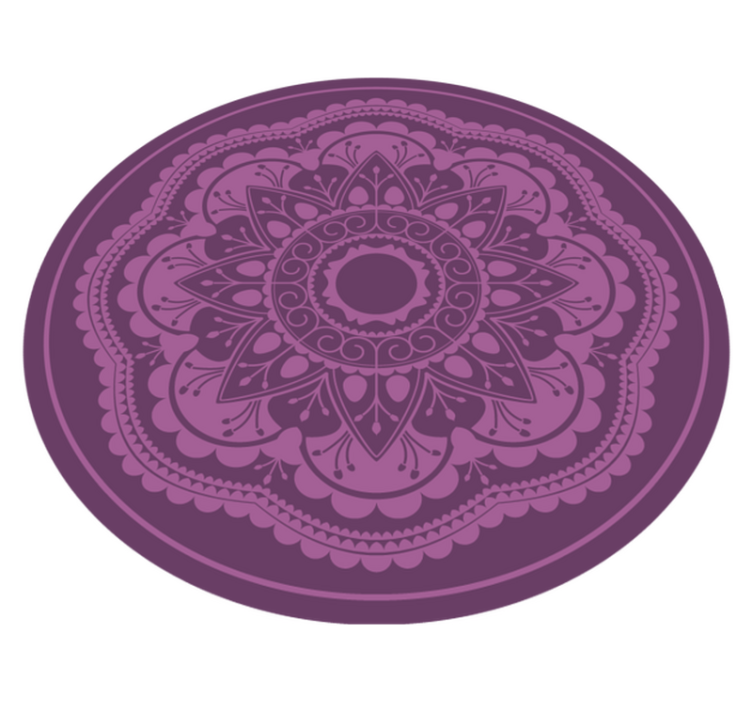 Vinyl Teppich Mandala lila kreisförmiges design - TenStickers