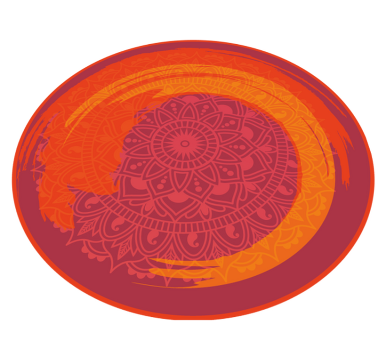 Vinylteppich Mandala Orange brennendes mandala - TenStickers
