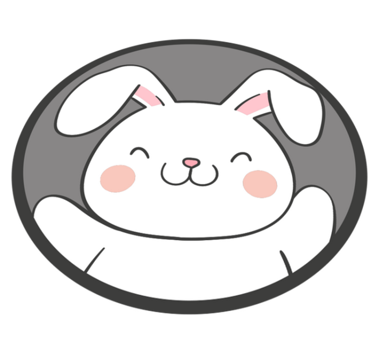 Vinyl Teppich Kinderzimmer weißes hasendesign - TenStickers