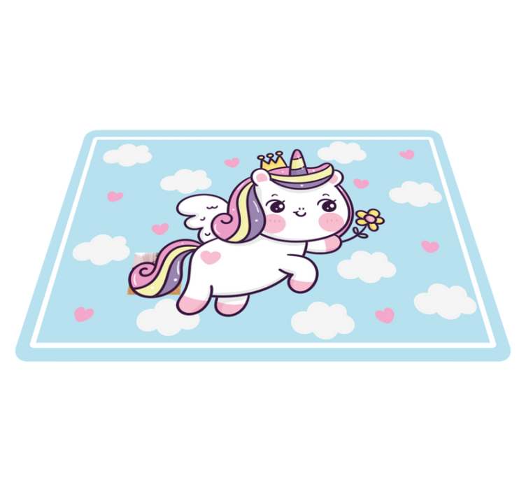 Vinylteppich Baby Baby einhorn auf regenbogen - TenStickers
