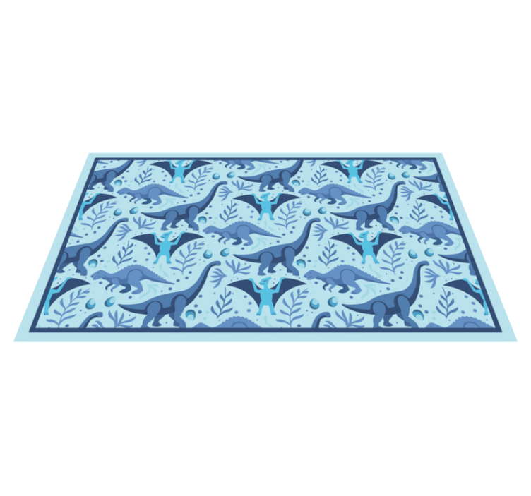 Vinyl Teppich kindlich blaue dinosaurier-expedition - TenStickers