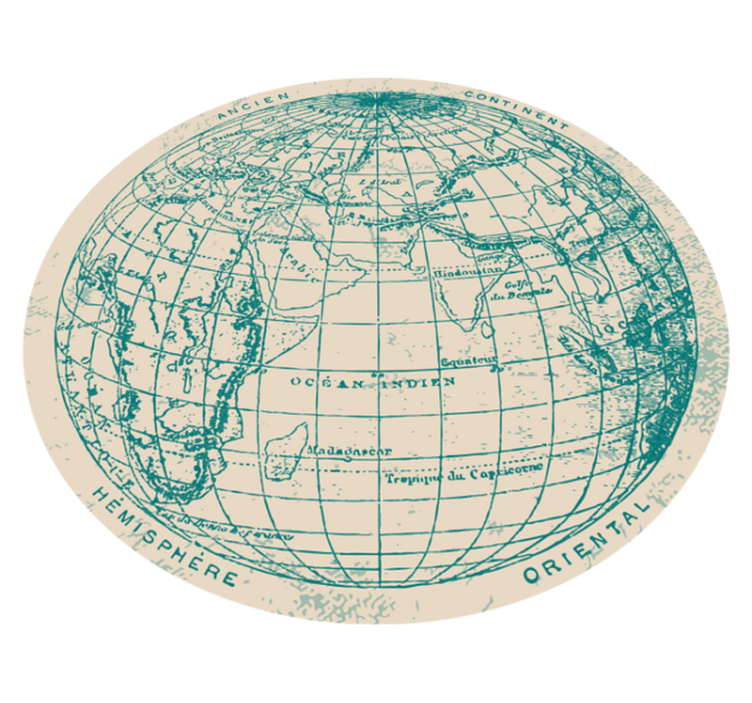 Vinyl Teppich Weltkarte geografisches globus-design - TenStickers