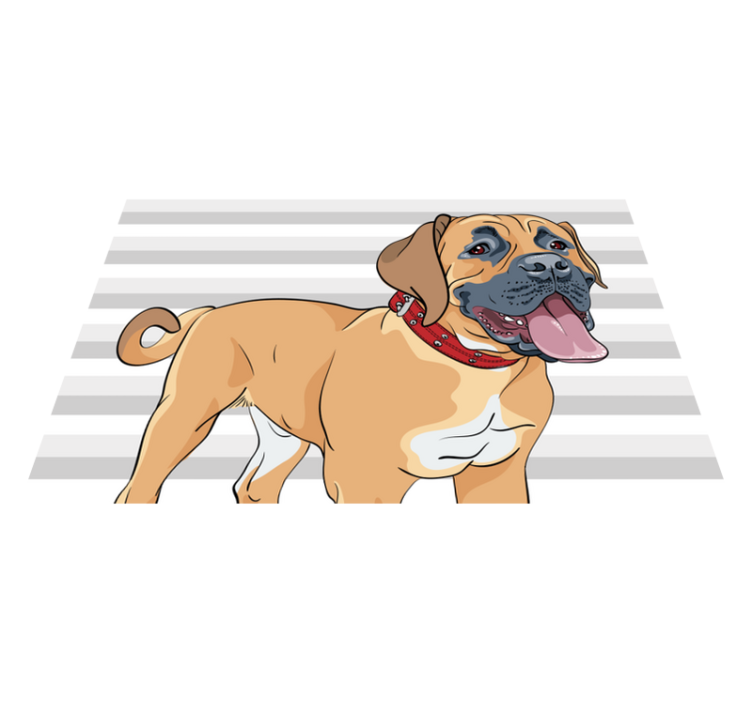 Vinyl Teppich Tiere keuchende mastiff-illustration - TenStickers