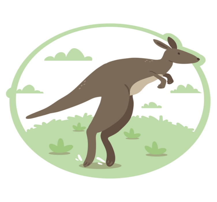 Vinylteppich Tiere Springender känguru-cartoon - TenStickers