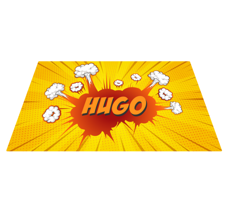 Vinyl Teppich mit Namen comic-Explosion mit Namen - TenStickers