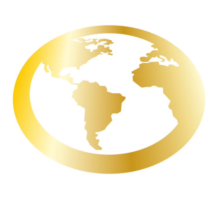 Vinyl Teppich Weltkarte golden globe-motiv - TenStickers