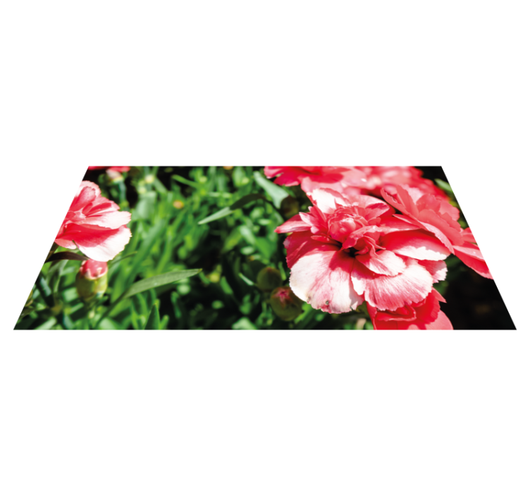 Vinyl Teppich Blumen rosa blüten und gras - TenStickers