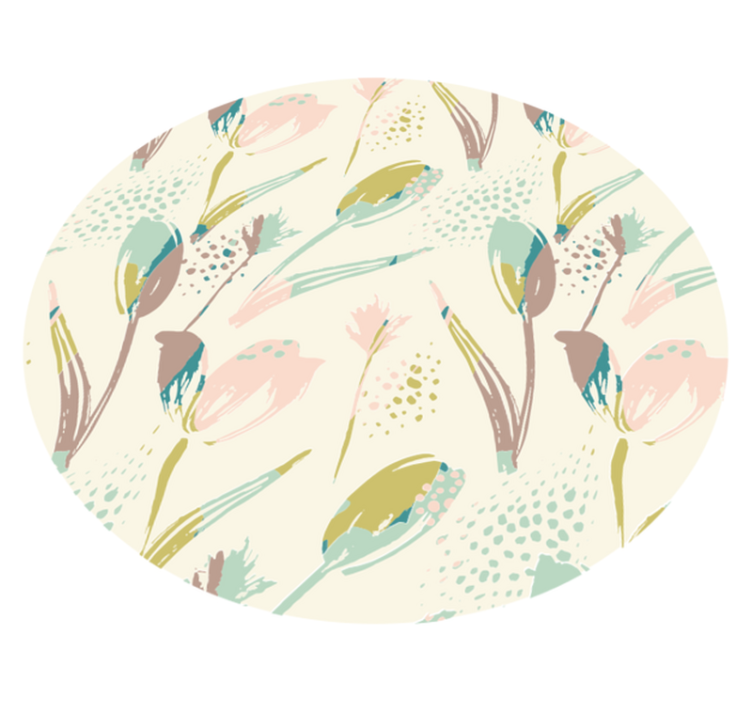 Vinyl teppich blumen mit floralen mustern kreis - TenStickers