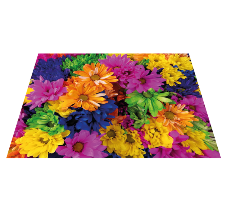 Vinyl Teppich Blumen farbenfrohe blumenpracht - TenStickers