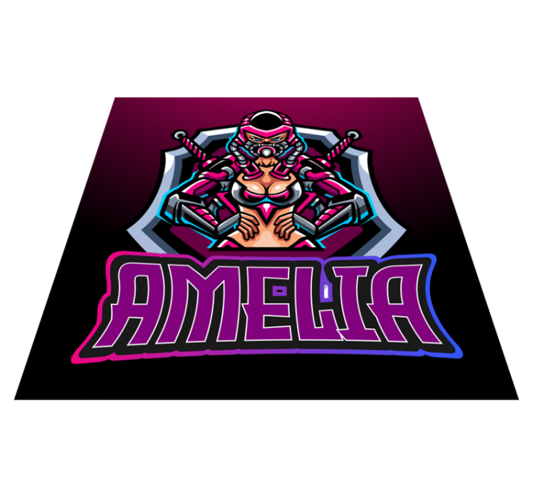 Vinyl Teppich Jugendzimmer gaming-heldin mit namen - TenStickers