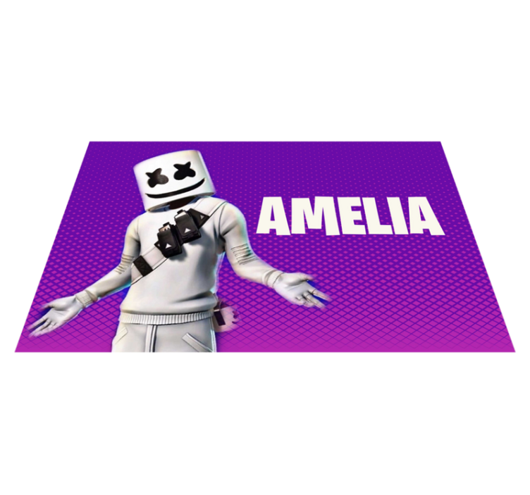 Vinyl Teppich Jugendzimmer dj figur mit namen - TenStickers