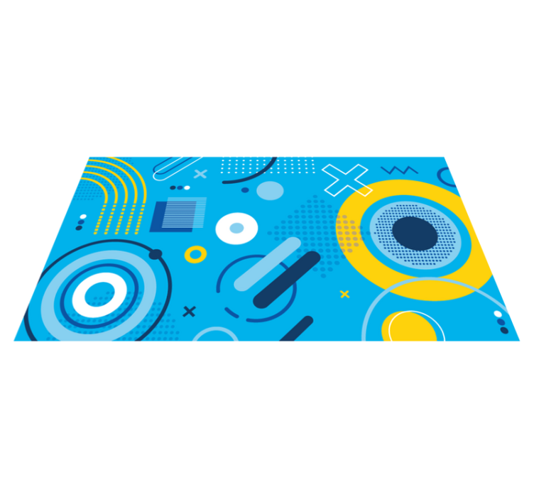 Vinyl Teppich geometrisch blaues modernes motiv - TenStickers