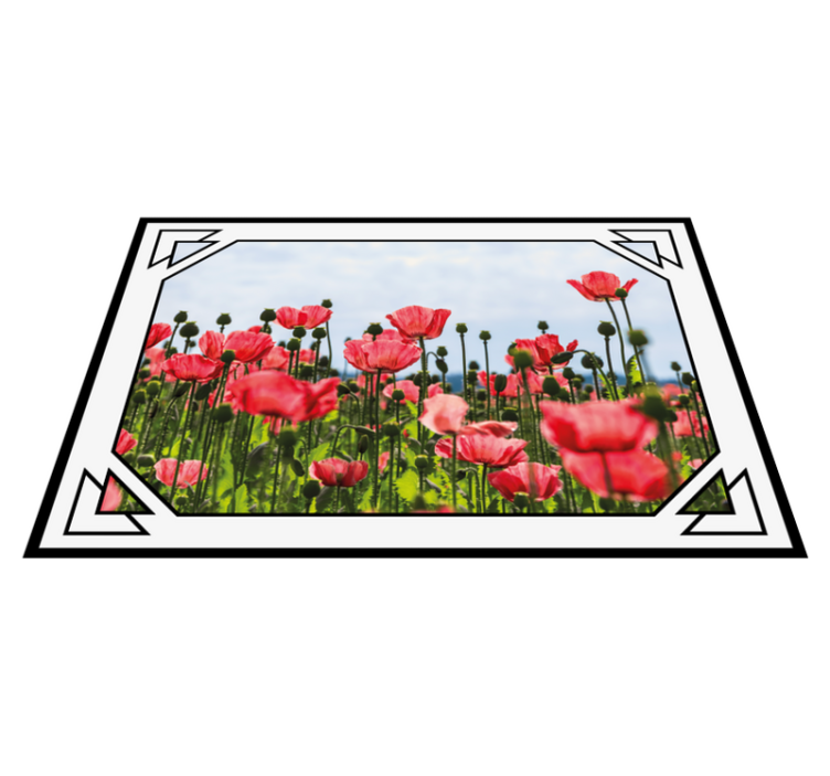 Vinyl Teppich Blumen buntes mohnfeld - TenStickers