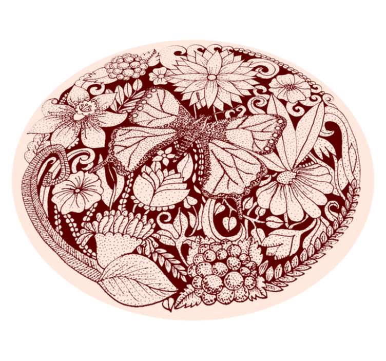 Vinyl Teppich Blumen filigranes flügeldesign - TenStickers