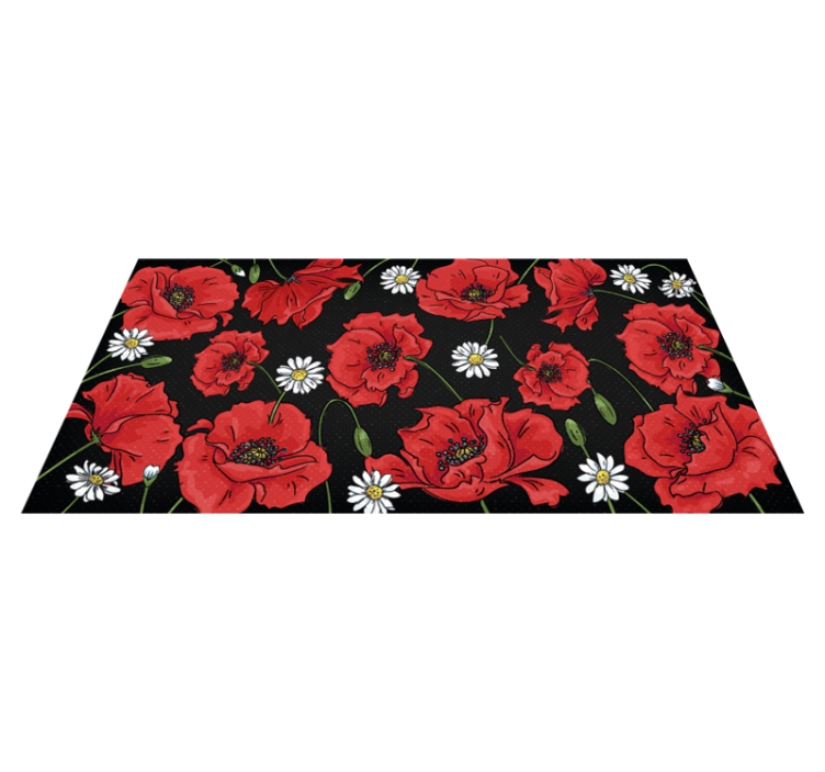 Vinyl Teppich Blumen lebendige florale illustration - TenStickers