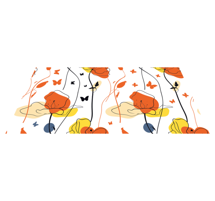 Vinylteppich Blumen Abstrakte mohnblumen - TenStickers