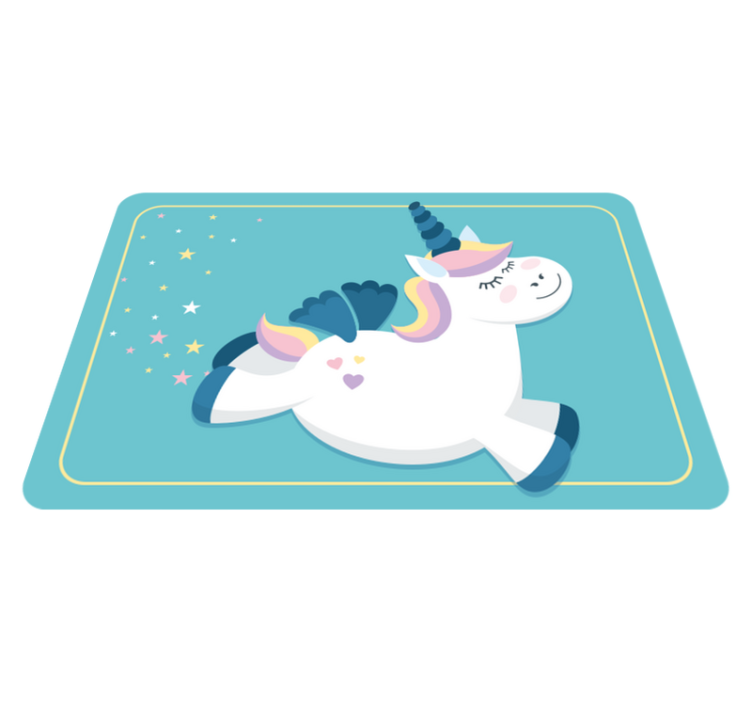 Vinyl teppich kinderzimmer einhorn galopp - TenStickers