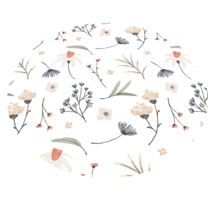 Vinyl Teppich Bad helles Blumenmuster - TenStickers