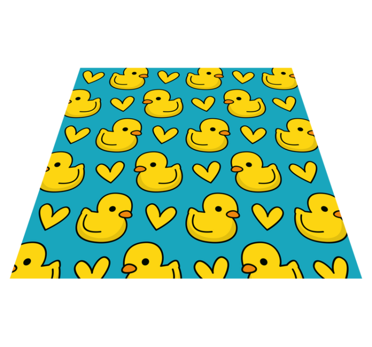 Vinylteppich modern Enten auf blauem Hintergrund - TenStickers