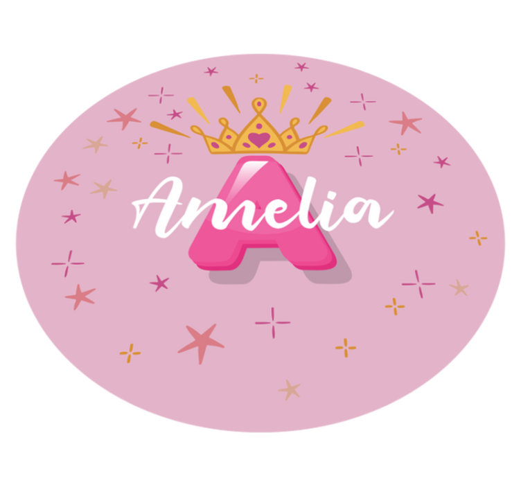 Vinyl Teppich kindlich prinzessin personalisierter name - TenStickers