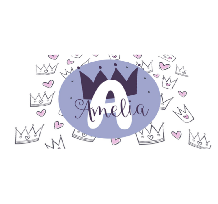 Vinylteppich kindlich Lila prinzessin gekrönter name - TenStickers
