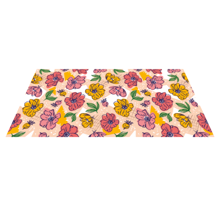 Vinyl teppich blumen mit bunten blumenmustern - TenStickers